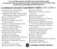 Cambridge Scientific Abstracts Journals: Combined Annual Cumulative Index 2001