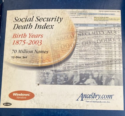 Ancestry: Social Security Death Index 1875-2003 12-Disc Set
