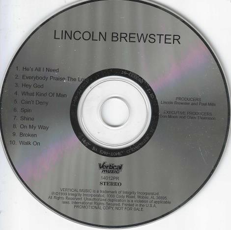Lincoln Brewster: Lincoln Brewster Promo w/ No Artwork
