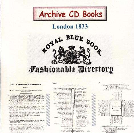 Royal Blue Book, Fashionable Directory London 1833