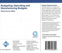 Business And Professional Development: Budgeting: Operating And Manufacturing Budgets #48542
