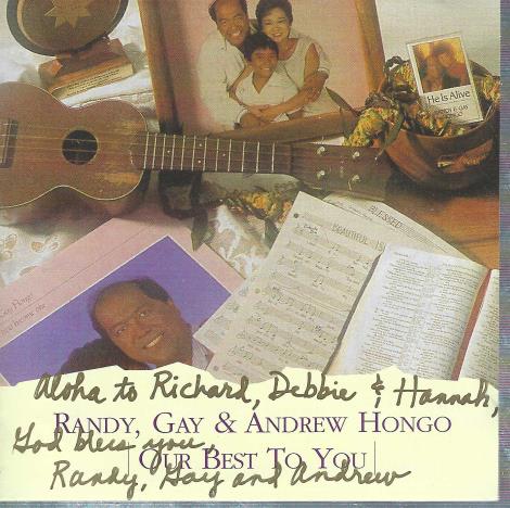 Randy, Gay & Andrew Hongo: Our Best To You Signed w/ Front Artwork