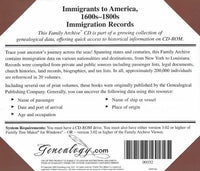 Family Tree Maker: Family Archives Immigrants To America, 1600s-1800s Immigration Records