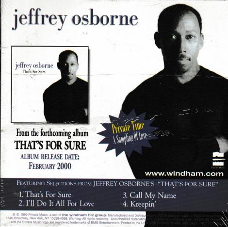 Jeffrey Osborne: That's For Sure / Phil Perry: My Book Of Love Promo