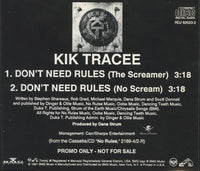 Kik Tracee: Don't Need Rules Promo w/ Back Artwork