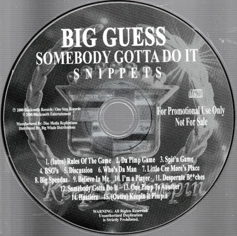 Big Guess: Somebody Gotta Do It (Snippets) Promo
