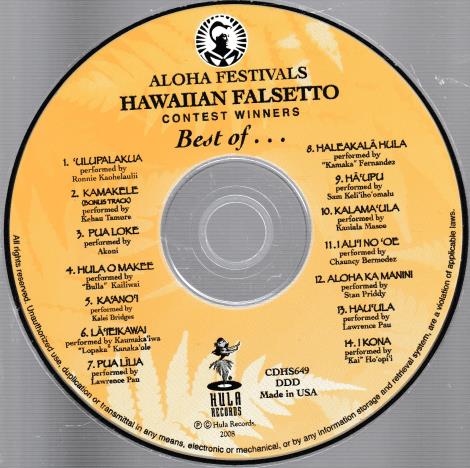 Aloha Festivals Hawaiian Falsetto Contest Winners: Best Of w/ No Artwork