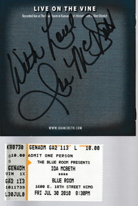 Ida McBeth: Live On The Vine Autographed w/ Ticket Stub