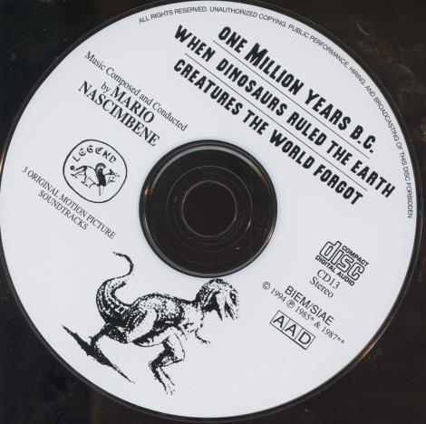 One Million Years B.C. / When Dinosaurs Ruled The Earth / Creatures The World Forgot: Soundtracks w/ No Artwork