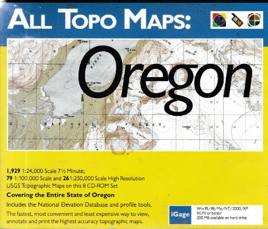 All TOPO Maps: Oregon 10-Disc Set w/ Guide