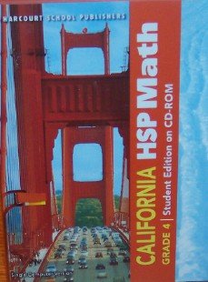 Harcourt California HSP Math Grade 4 Student Edition On CD-ROM