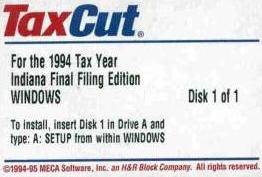 TaxCut 1994 State Indiana