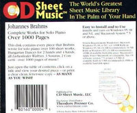 CD Sheet Music: Brahms: Piano